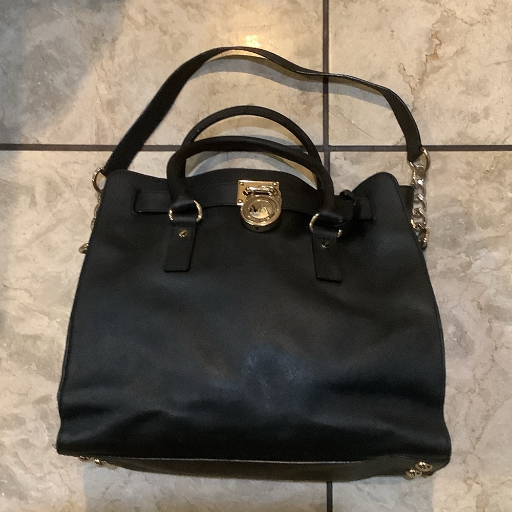 Elegant Black Tote Bag Michael Kor Hamilton Bag